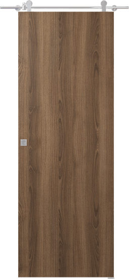 OPTIMA PECAN NUTWOOD DOUBLE BARN DOORS BELLDINNI MODERN INTERIOR DOOR - 1