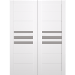 DOME VETRO SNOW WHITE DOUBLE POCKET BELLDINNI MODERN INTERIOR DOOR - 1