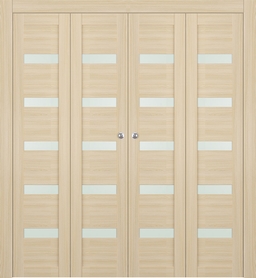 AVON 07-04 VETRO LOIRE ASH DOUBLE BI-FOLD DOORS BELLDINNI MODERN INTERIOR DOOR - 1