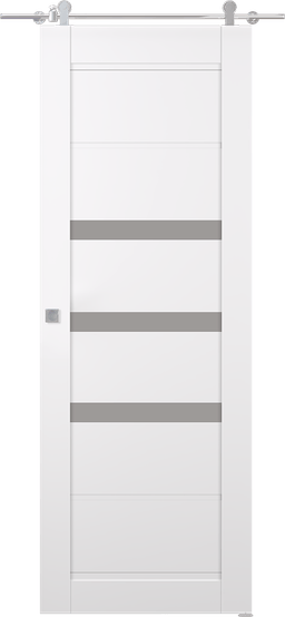 RITA VETRO SNOW WHITE BARN BELLDINNI MODERN INTERIOR DOOR - 1