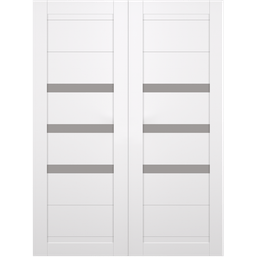 DORA VETRO BIANCO NOBLE DOUBLE BARN BELLDINNI MODERN INTERIOR DOOR - 2