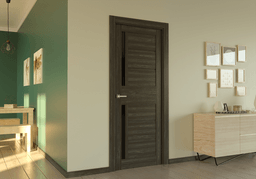 Esta Black Vetro Gray Oak Swing Belldinni Modern Interior Door - 2