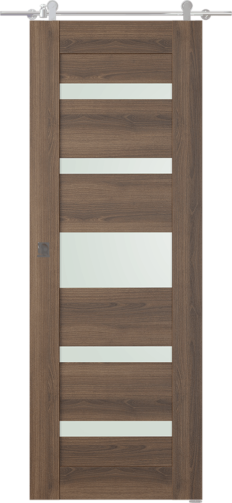 AVON 07-05 VETRO PECAN NUTWOOD BARN DOORS BELLDINNI MODERN INTERIOR DOOR - 1