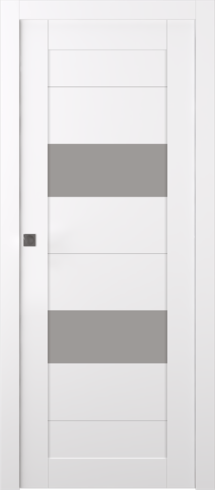 BERTA VETRO SNOW WHITE POCKET BELLDINNI MODERN INTERIOR DOOR - 1