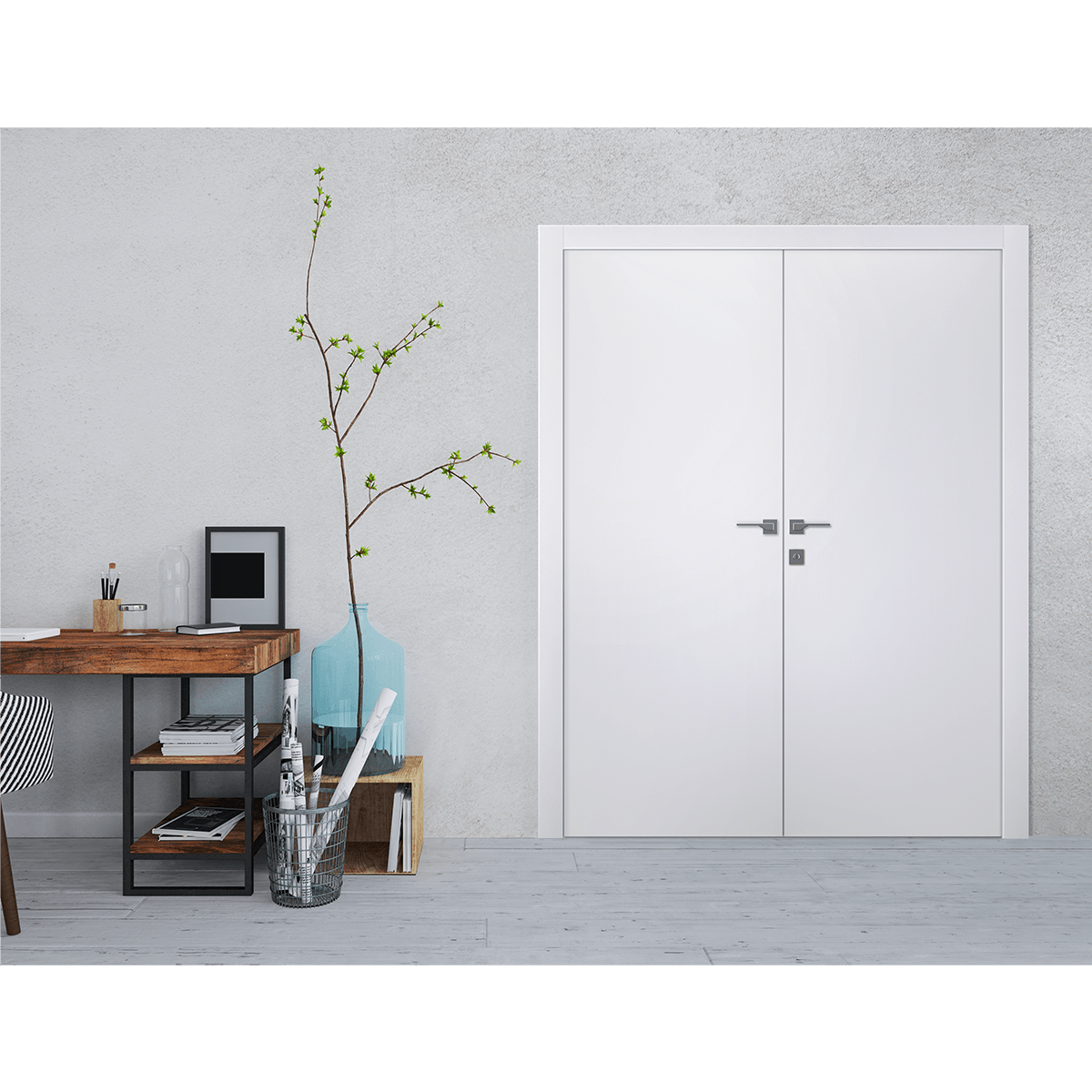 PALLADIO BIANCO NOBLE DOUBLE DOORS BELLDINNI MODERN INTERIOR DOOR - 2
