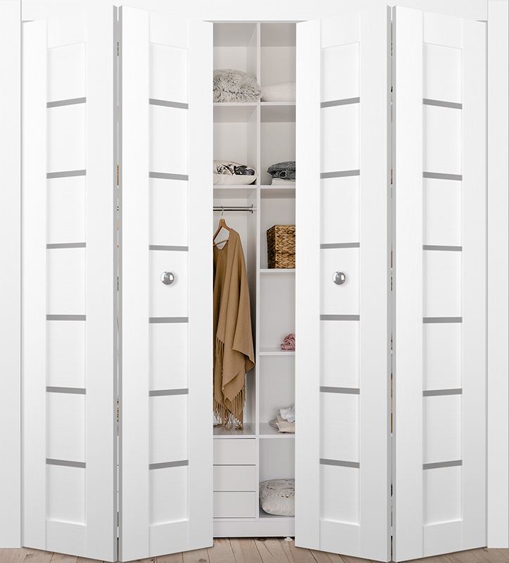 ALBA BIANCO NOBLE DOUBLE BI-FOLD BELLDINNI MODERN INTERIOR DOOR - 1