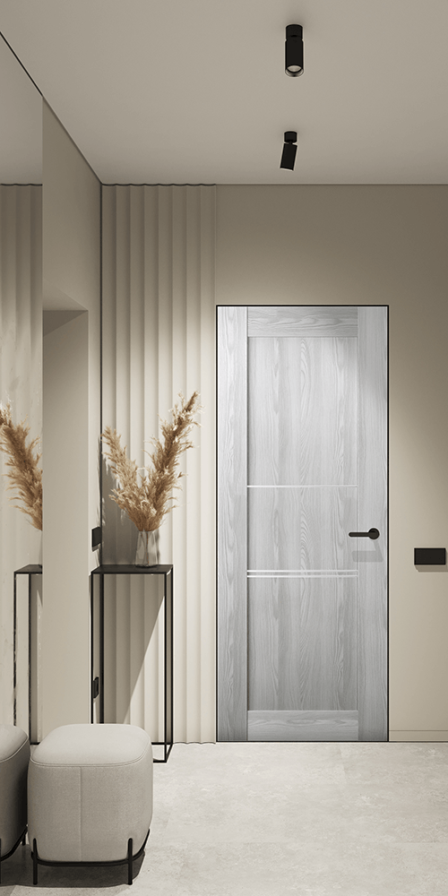 AVON 07 3H RIBEIRA ASH DOUBLE INVISIBLE METAL FRAME BELLDINNI MODERN INTERIOR DOOR - 2