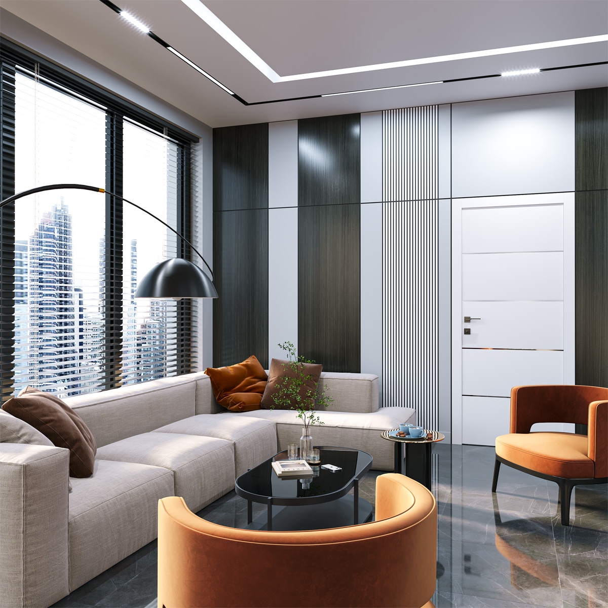 SMART PRO 4H POLAR WHITE INVISIBLE METAL FRAME BELLDINNI MODERN INTERIOR DOOR - 3