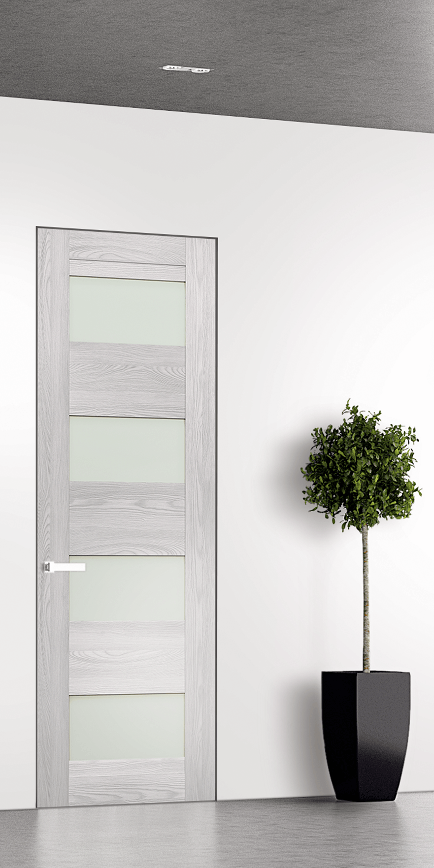 AVON 07-08 VETRO RIBEIRA ASH INVISIBLE METAL FRAME BELLDINNI MODERN INTERIOR DOOR - 1