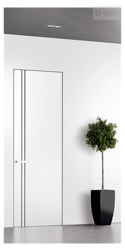 OPTIMA 2V BLACK SNOW WHITE INVISIBLE METAL FRAME BELLDINNI MODERN INTERIOR DOOR - 1