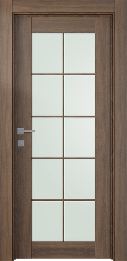 AVON 10 LITE VETRO PECAN NUTWOOD SWING DOORS BELLDINNI MODERN INTERIOR DOOR - 1