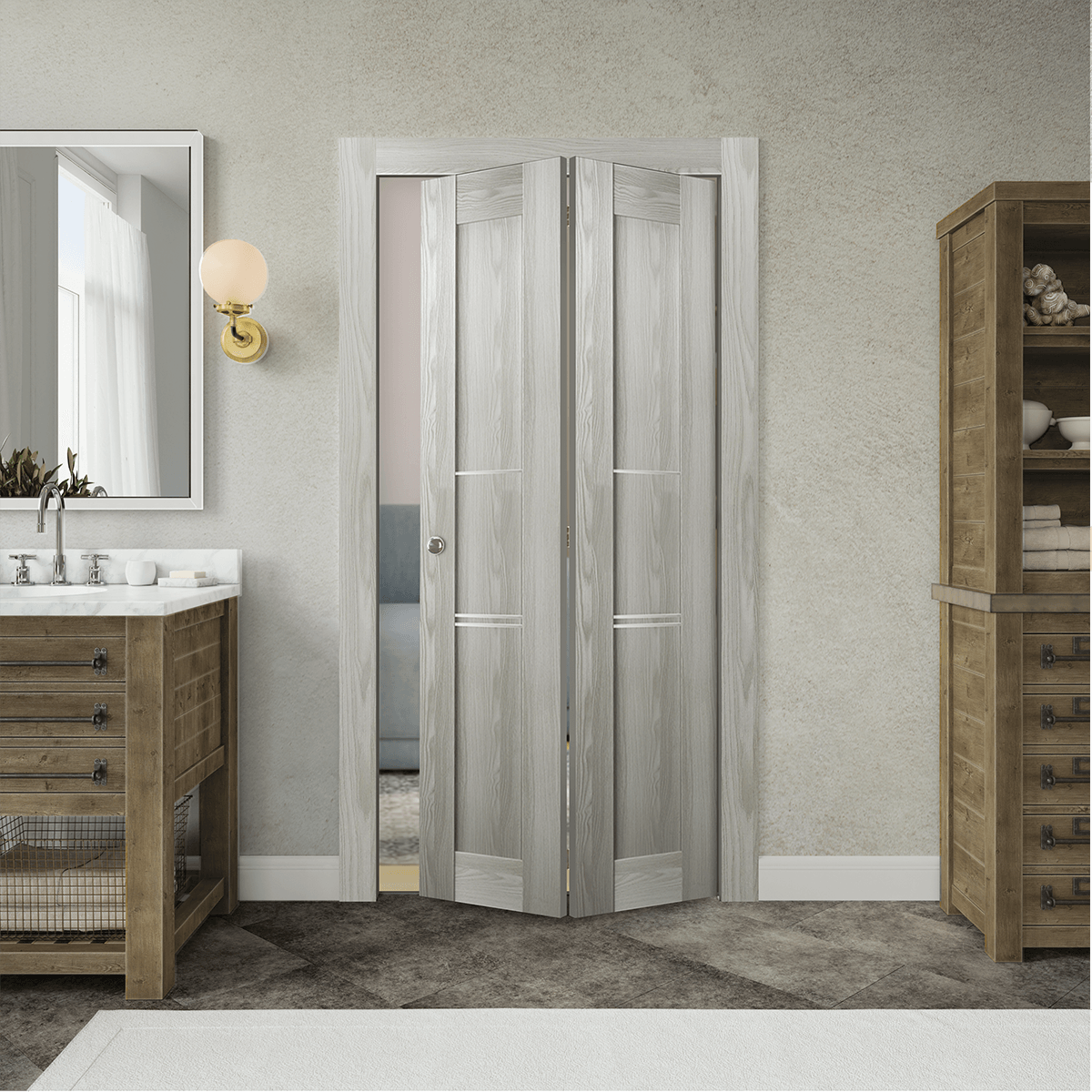 AVON 07 3H RIBEIRA ASH DOUBLE BI-FOLD BELLDINNI MODERN INTERIOR DOOR - 2