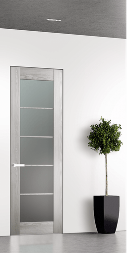 AVON 5 LITE VETRO RIBEIRA ASH DOUBLE INVISIBLE METAL FRAME BELLDINNI MODERN INTERIOR DOOR - 1