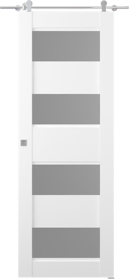 DELLA VETRO BIANCO NOBLE DOUBLE BARN BELLDINNI MODERN INTERIOR DOOR - 1
