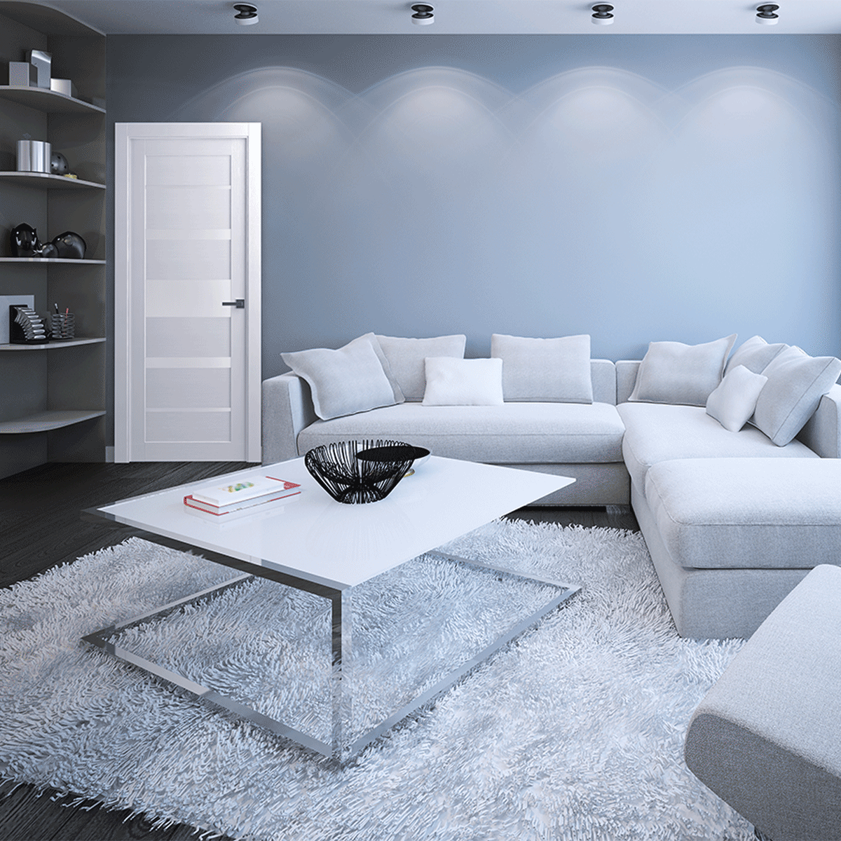 KINA VETRO BIANCO NOBLE BARN DOORS BELLDINNI MODERN INTERIOR DOOR - 2