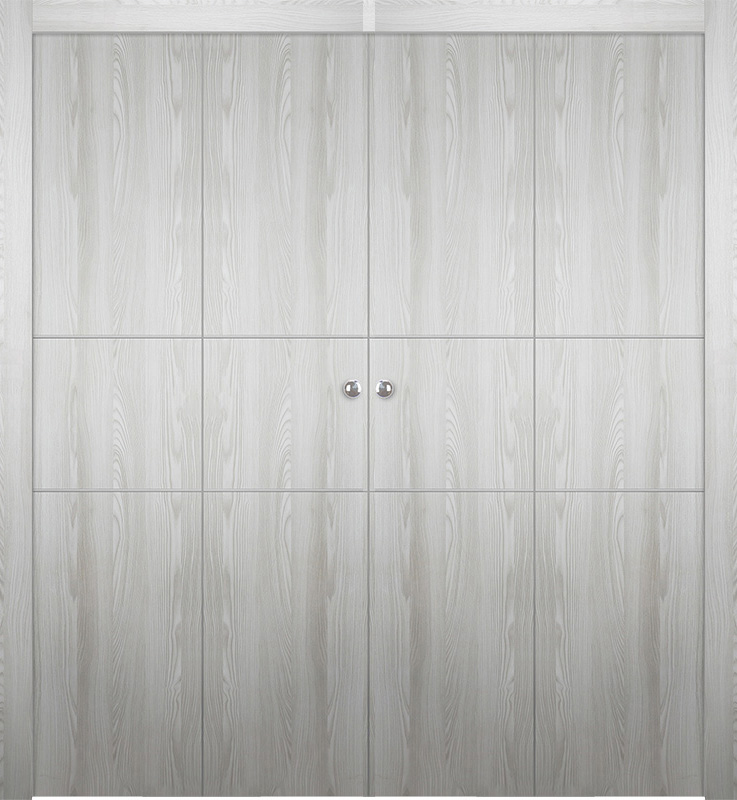 OPTIMA 2H RIBEIRA ASH DOUBLE BI-FOLD BELLDINNI MODERN INTERIOR DOOR - 1
