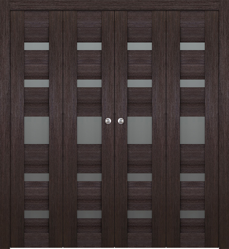 AVON 07-05 VETRO VERALINGA OAK DOUBLE BI-FOLD BELLDINNI MODERN INTERIOR DOOR - 1