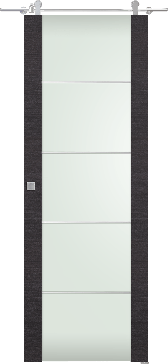 AVANTI 202 4H VETRO BLACK APRICOT DOUBLE BARN BELLDINNI MODERN INTERIOR DOOR - 1