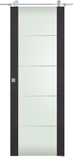 AVANTI 202 4H VETRO BLACK APRICOT DOUBLE BARN BELLDINNI MODERN INTERIOR DOOR - 1