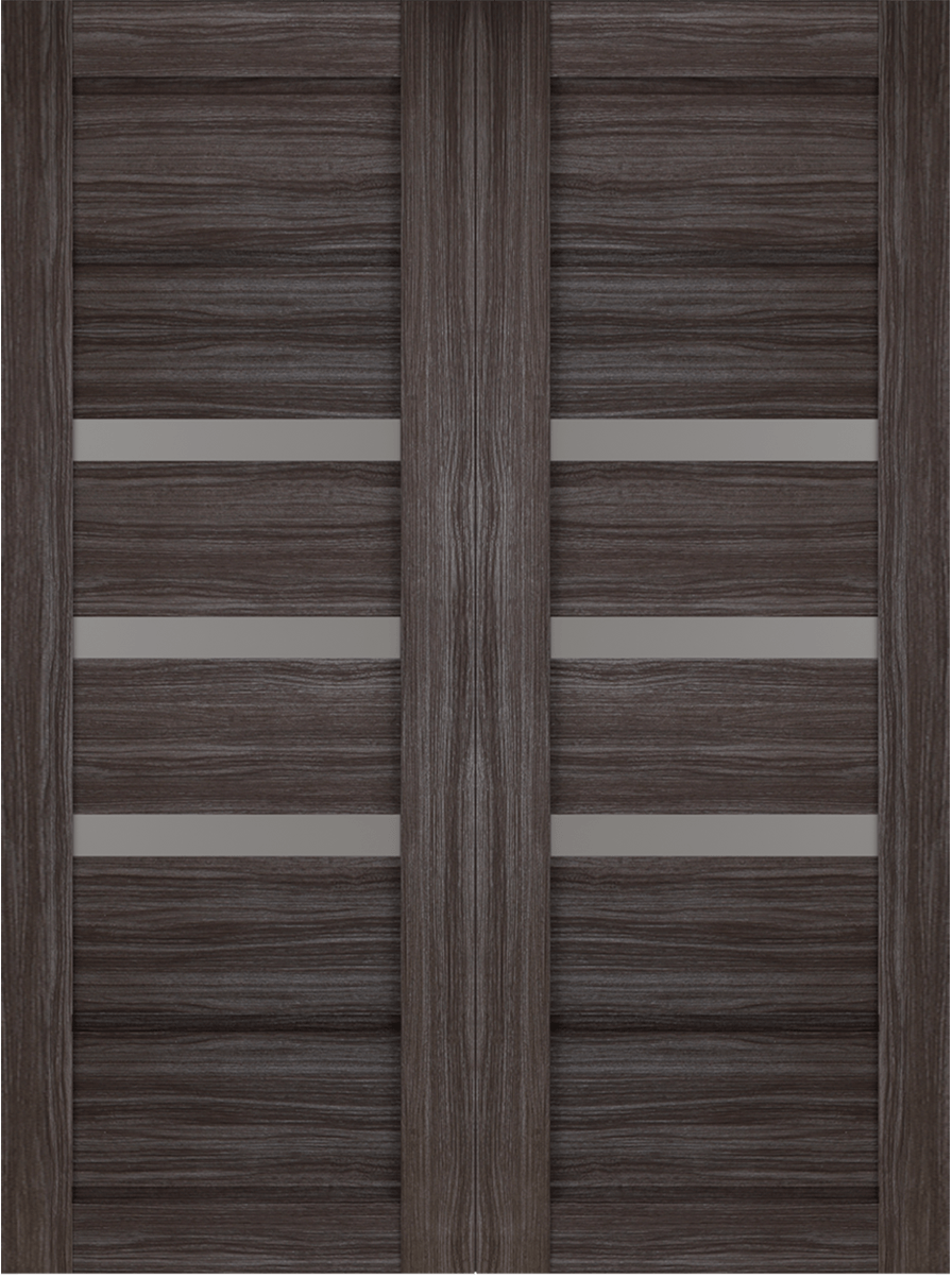 RITA VETRO GRAY OAK DOUBLE BARN BELLDINNI MODERN INTERIOR DOOR - 2