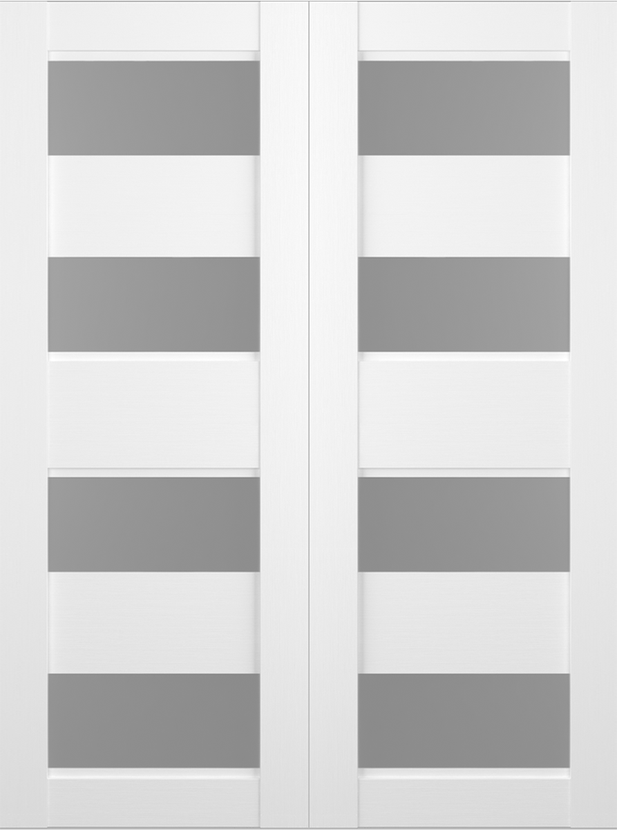 DELLA VETRO BIANCO NOBLE DOUBLE BARN BELLDINNI MODERN INTERIOR DOOR - 2
