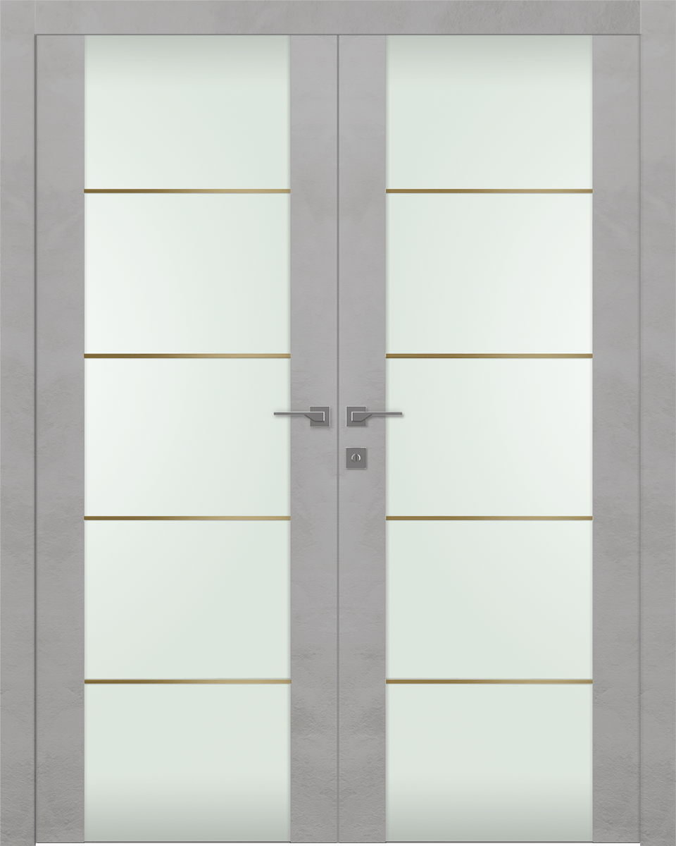 AVON 202 4H GOLD STRIPS VETRO LIGHT URBAN DOUBLE DOORS BELLDINNI MODERN INTERIOR DOOR - 1
