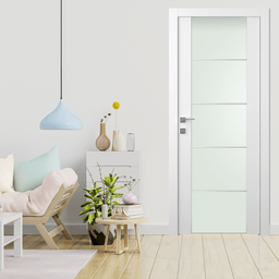 PALLADIO 202 4H VETRO BIANCO NOBLE SWING BELLDINNI MODERN INTERIOR DOOR - 6