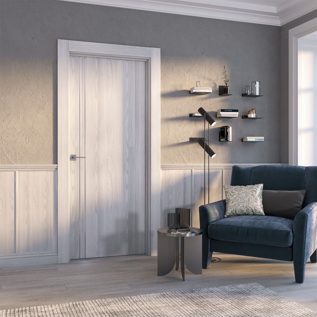 OPTIMA 2V RIBEIRA ASH SWING BELLDINNI MODERN INTERIOR DOOR - 2