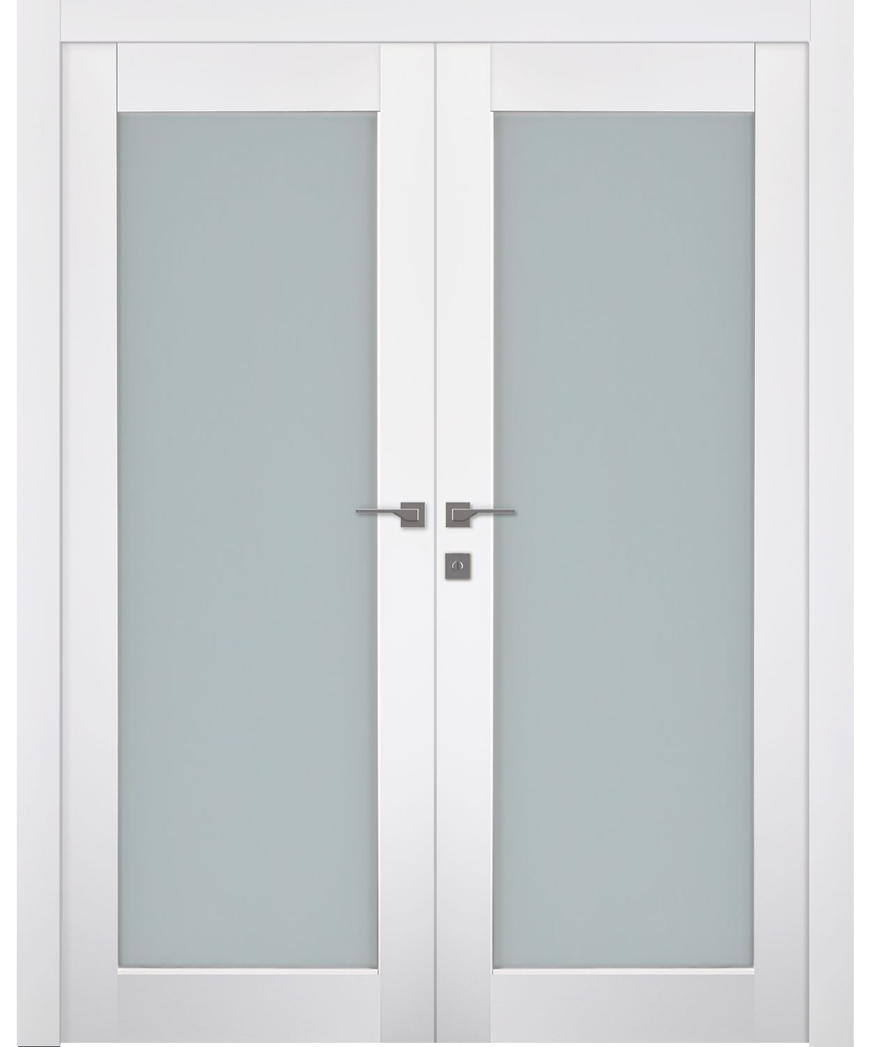 SMART PRO 207 VETRO POLAR WHITE DOUBLE BELLDINNI MODERN INTERIOR DOOR - 1