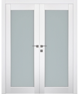 SMART PRO 207 VETRO POLAR WHITE DOUBLE BELLDINNI MODERN INTERIOR DOOR - 1