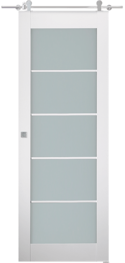 SMART PRO 5 LITE VETRO POLAR WHITE DOUBLE BARN BELLDINNI MODERN INTERIOR DOOR - 1