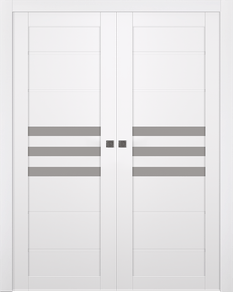 DOME VETRO SNOW WHITE DOUBLE POCKET BELLDINNI MODERN INTERIOR DOOR - 5