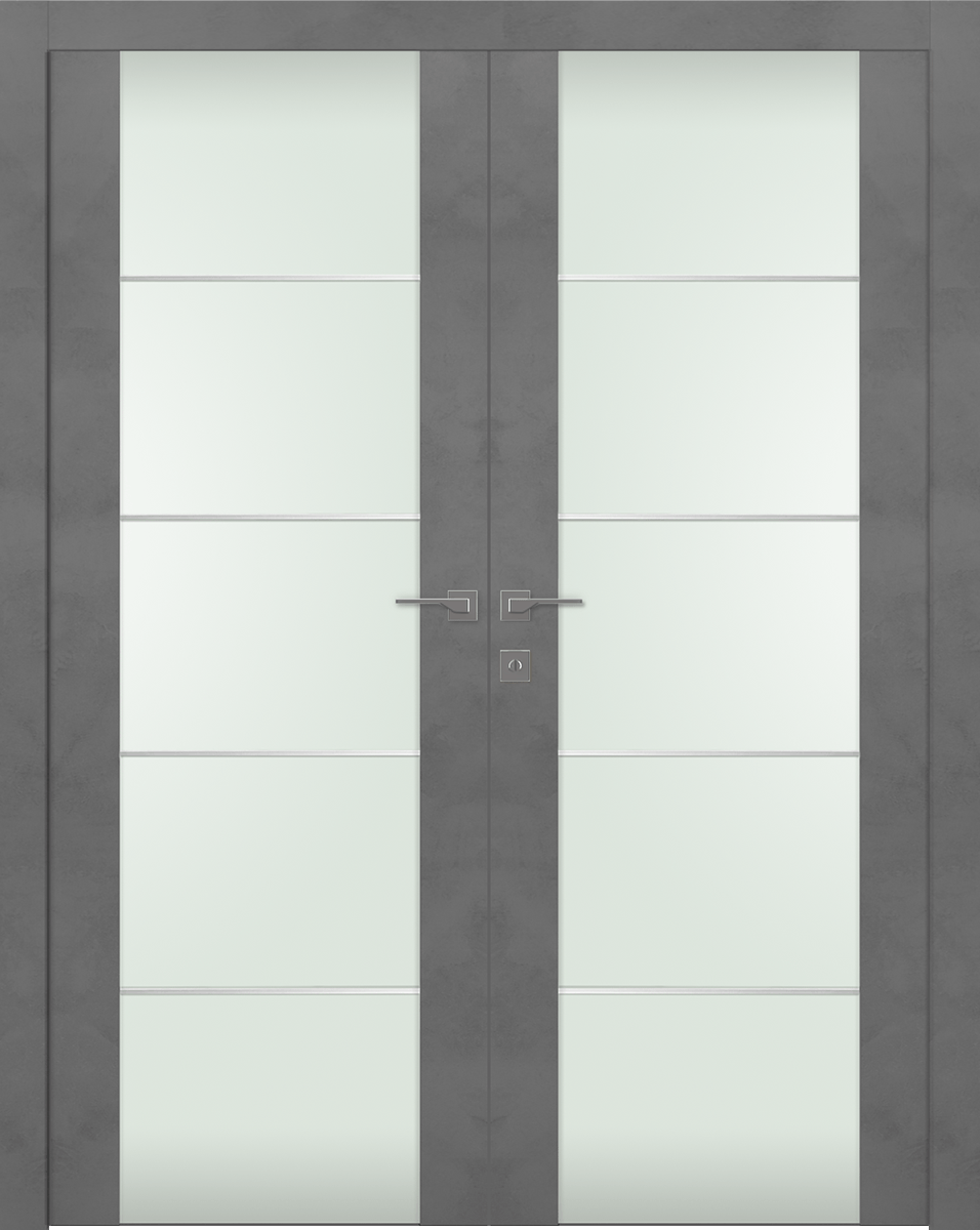 AVON 202 4H VETRO DARK URBAN DOUBLE BELLDINNI MODERN INTERIOR DOOR - 1