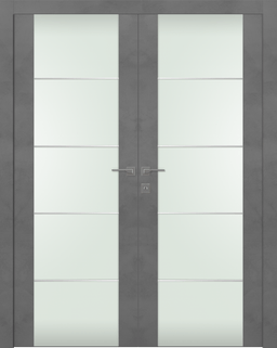 AVON 202 4H VETRO DARK URBAN DOUBLE BELLDINNI MODERN INTERIOR DOOR - 1