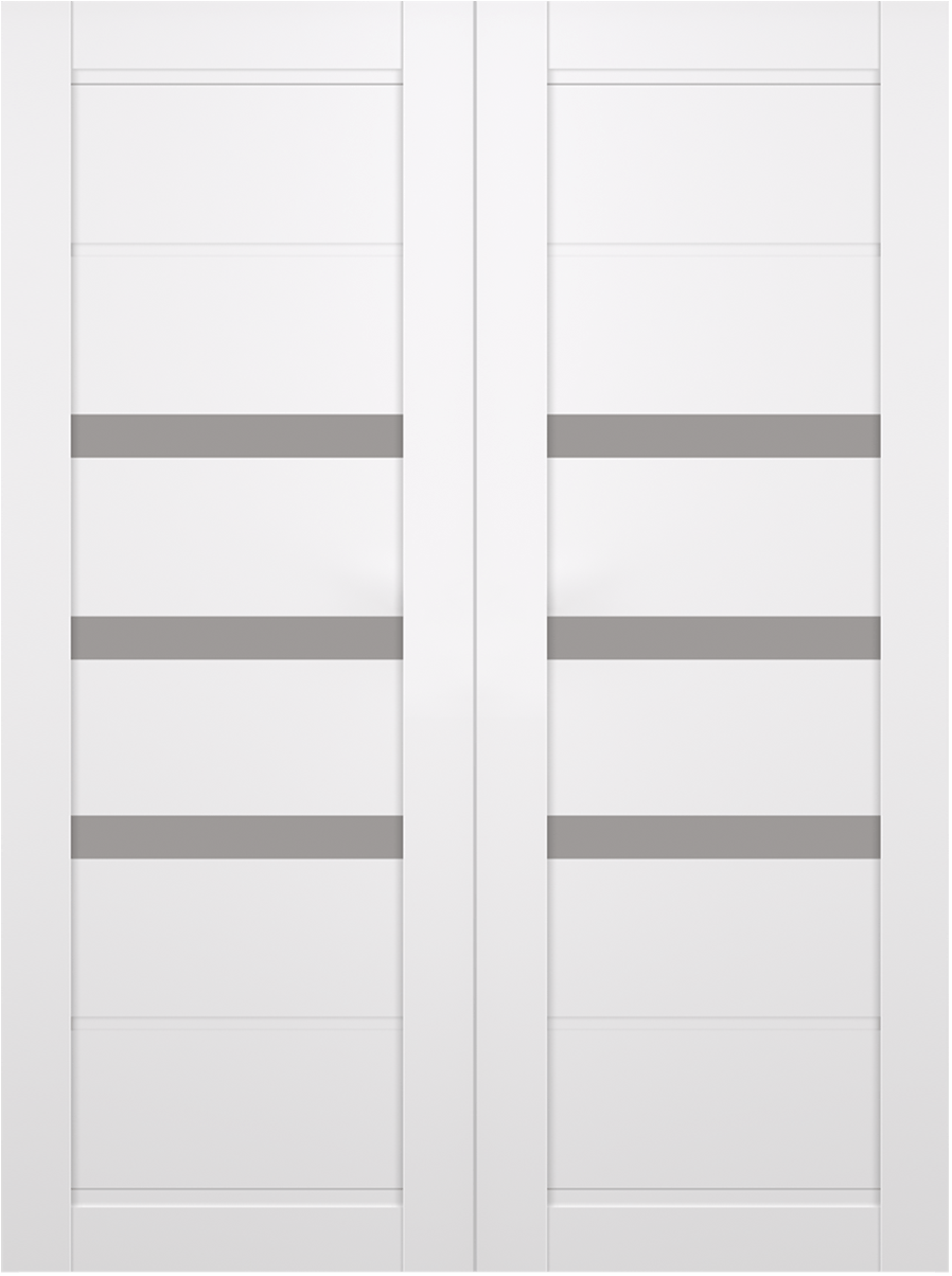 RITA VETRO SNOW WHITE DOUBLE BARN BELLDINNI MODERN INTERIOR DOOR - 2