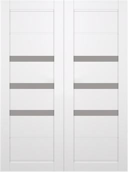 RITA VETRO SNOW WHITE DOUBLE BARN BELLDINNI MODERN INTERIOR DOOR - 2