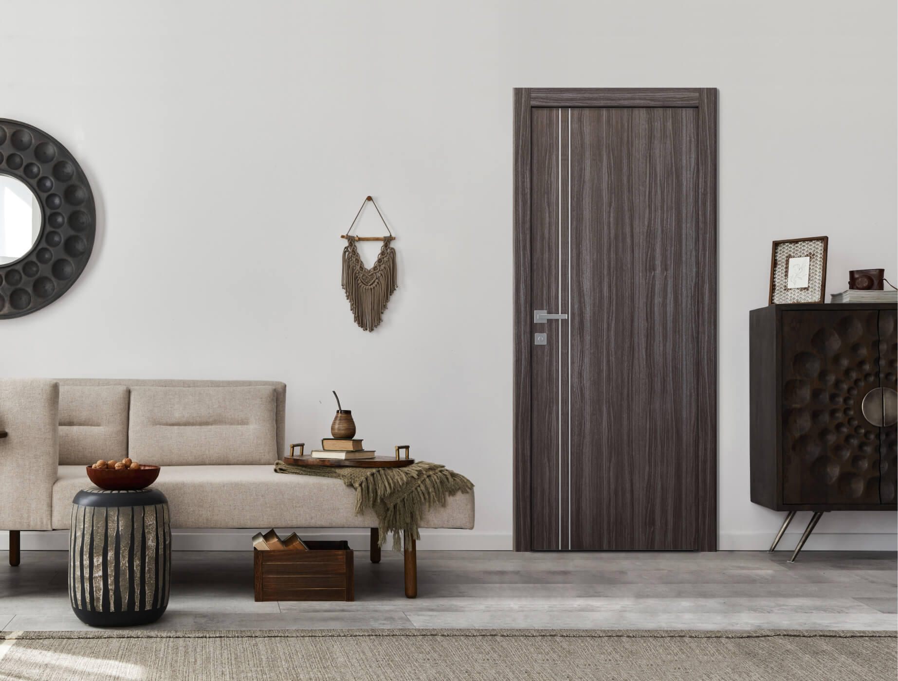 PALLADIO 2V GRAY OAK DOUBLE POCKET BELLDINNI MODERN INTERIOR DOOR - 4