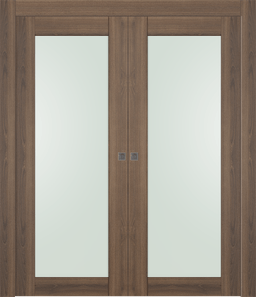 AVON 207 VETRO PECAN NUTWOOD DOUBLE POCKET DOORS BELLDINNI MODERN INTERIOR DOOR - 1