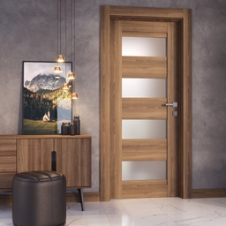 AVON 07-08 VETRO PECAN NUTWOOD SWING DOORS BELLDINNI MODERN INTERIOR DOOR - 2