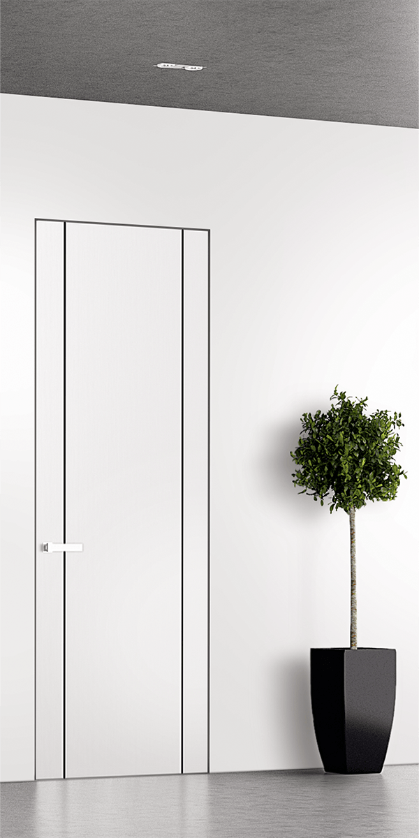 SMART PRO 2U BLACK POLAR WHITE DOUBLE INVISIBLE METAL FRAME BELLDINNI MODERN INTERIOR DOOR - 1