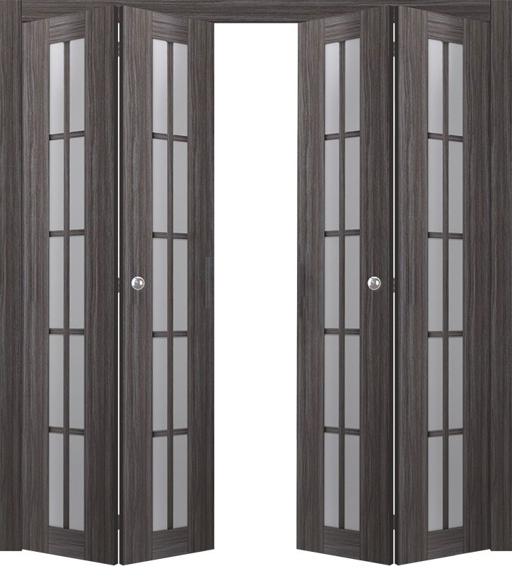 PALLADIO 10 LITE VETRO GRAY OAK DOUBLE BI-FOLD BELLDINNI MODERN INTERIOR DOOR - 1