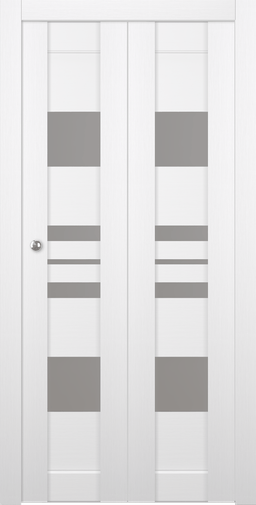 ROMI VETRO BIANCO NOBLE BI-FOLD BELLDINNI MODERN INTERIOR DOOR - 1