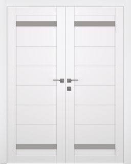 PERLA VETRO SNOW WHITE DOUBLE BELLDINNI MODERN INTERIOR DOOR - 1