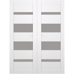 MIRELLA VETRO SNOW WHITE DOUBLE POCKET BELLDINNI MODERN INTERIOR DOOR - 2