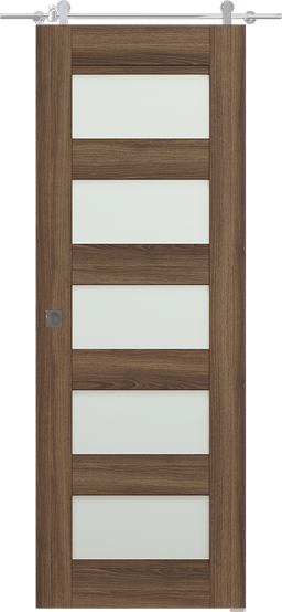 AVON 07-07 VETRO PECAN NUTWOOD BARN DOORS BELLDINNI MODERN INTERIOR DOOR - 1