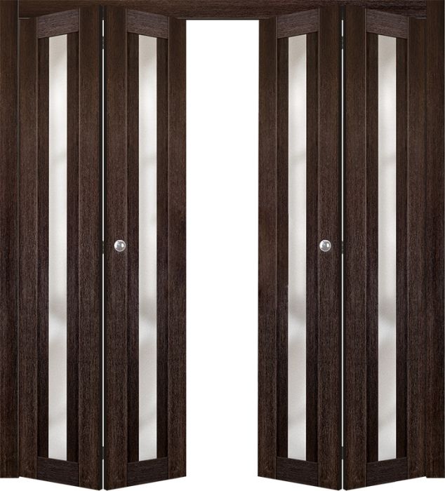 AVON 101 VETRO VERALINGA OAK DOUBLE BI-FOLD DOORS BELLDINNI MODERN INTERIOR DOOR - 1