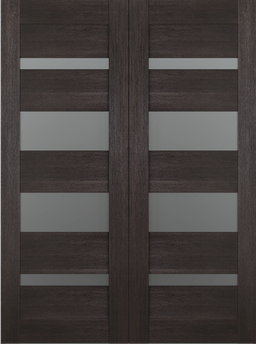 AVON 07-01 VETRO VERALINGA OAK DOUBLE BARN BELLDINNI MODERN INTERIOR DOOR - 2