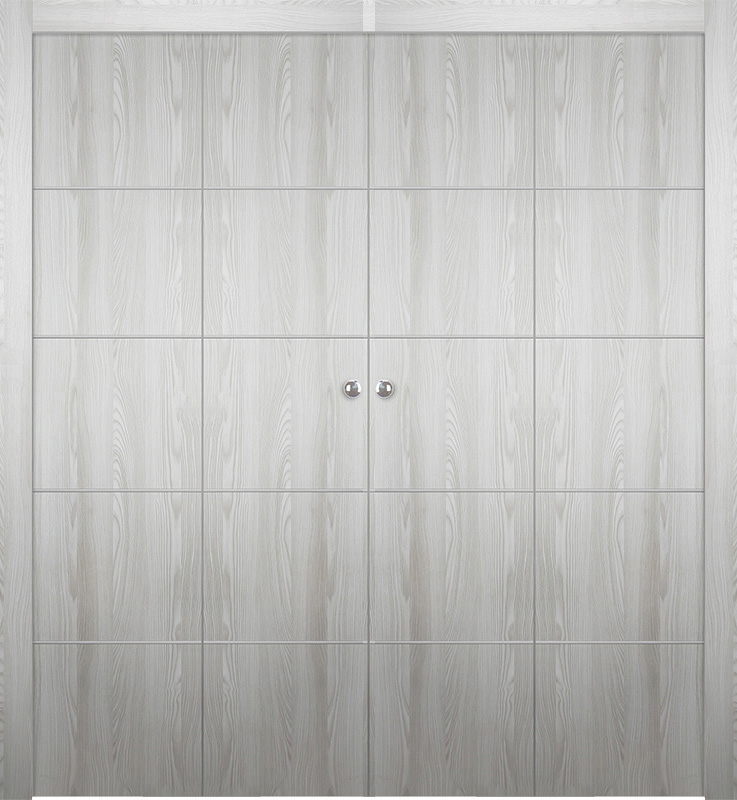 OPTIMA 4H RIBEIRA ASH DOUBLE BI-FOLD BELLDINNI MODERN INTERIOR DOOR - 1