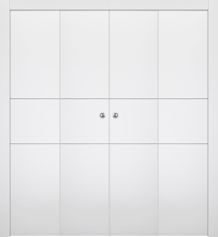 OPTIMA 2H SNOW WHITE DOUBLE BI-FOLD BELLDINNI MODERN INTERIOR DOOR - 1
