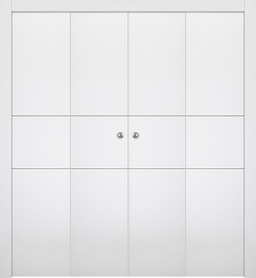 OPTIMA 2H SNOW WHITE DOUBLE BI-FOLD BELLDINNI MODERN INTERIOR DOOR - 1